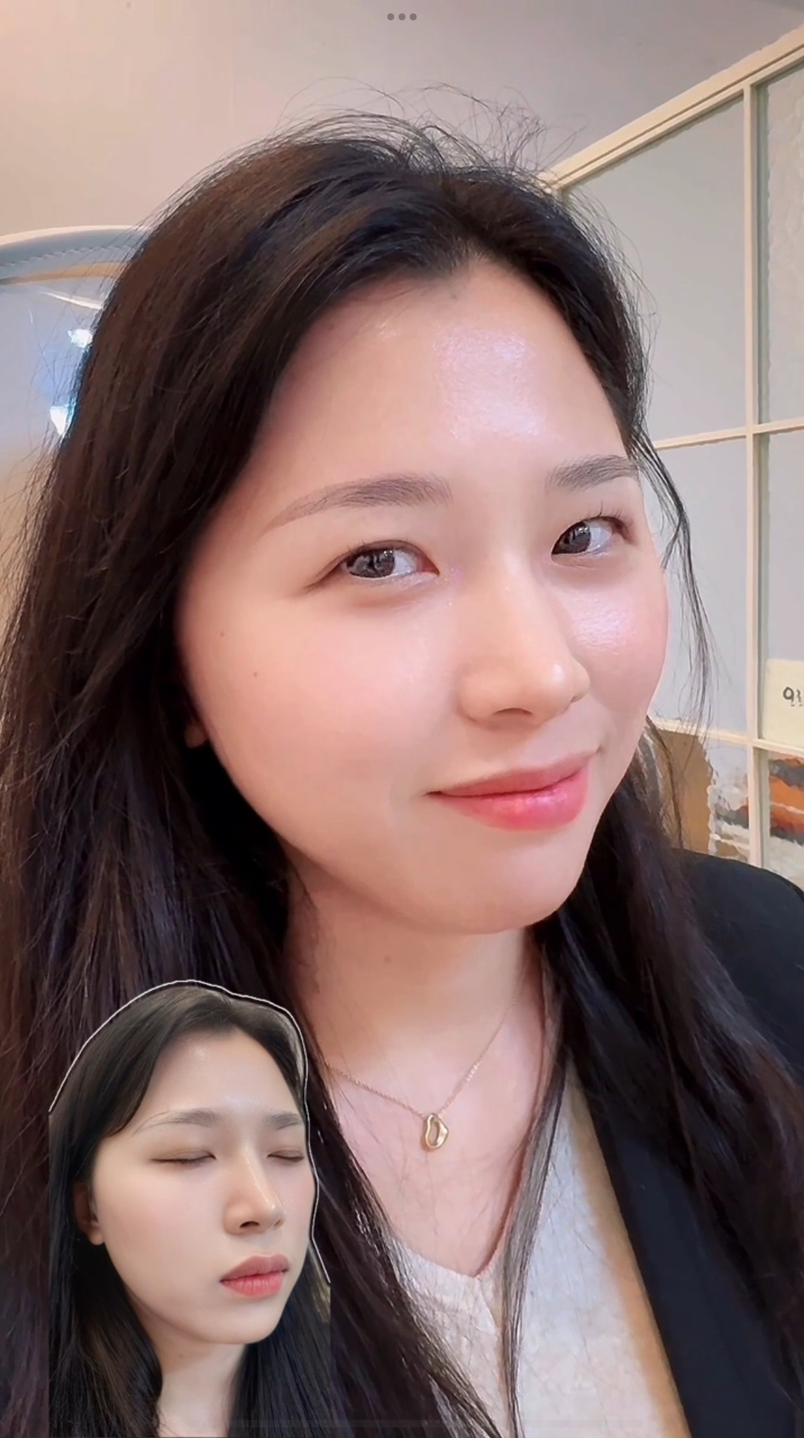 자연스러운 눈썹 작업 결과