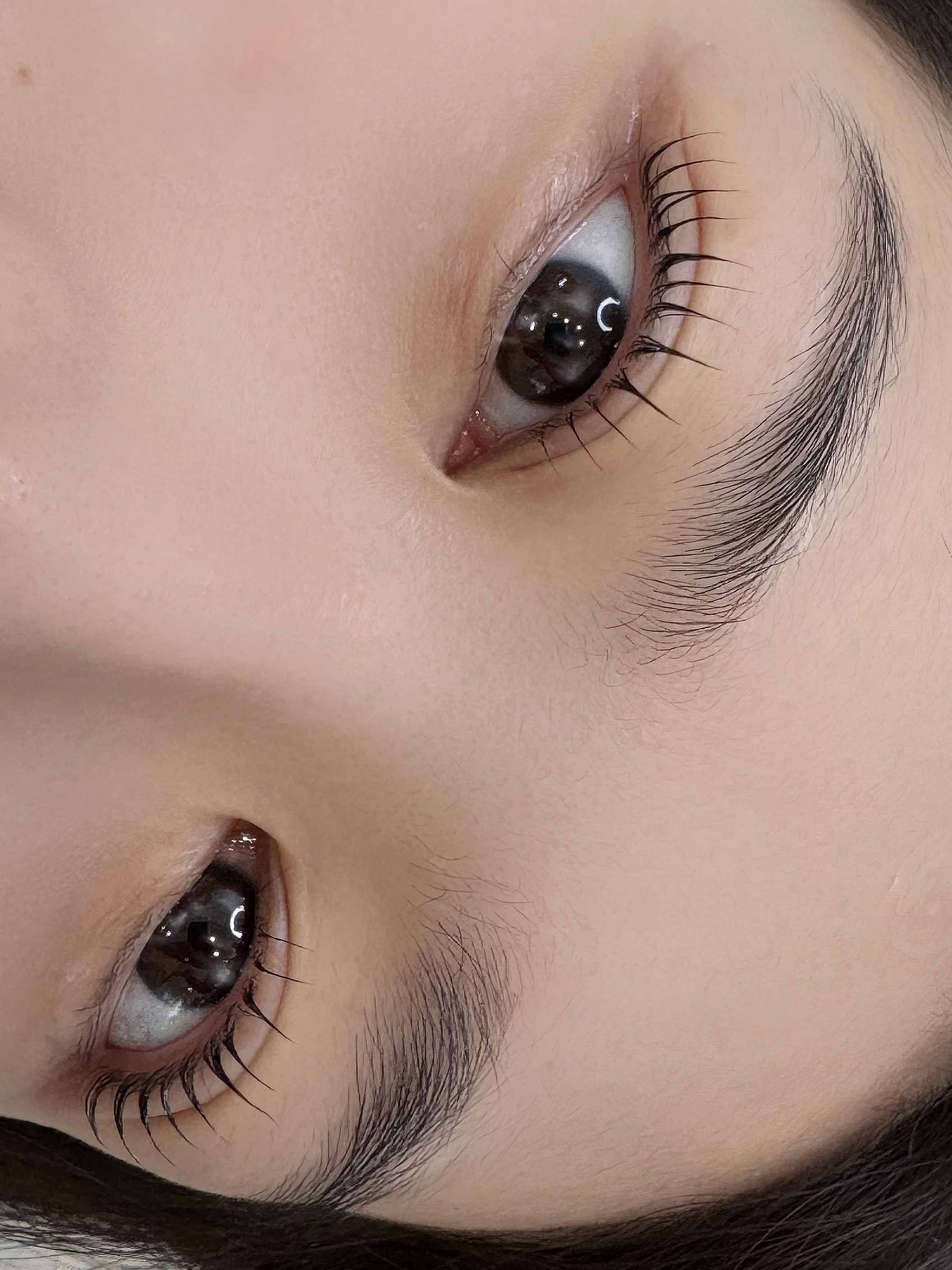 속눈썹펌 작업 결과